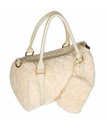 Sweetheart Cream Women&#39;s Handbag Faux Fur Purse, shoulder bag, retro gir... - £32.76 GBP