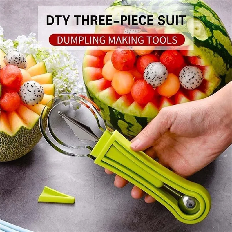 House Home 4 In 1 Watermelon Slicer Cutter Scoop Fruit Carving A Cutter Fruit Pl - £19.66 GBP