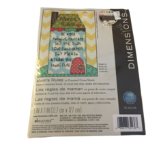 Dimensions Moms Rules Counted Cross Stitch Kit Be Kind Love House New 5 ... - $5.99