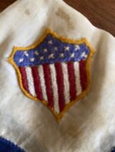 Antique Handkerchiefs Stars and Stripes &amp; Lace Trimmed WW1 Silk Hand Emb... - $21.73