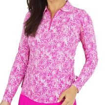 Nwt Ibkul Abstract Skin Pink Long Sleeve Adjustable Polo Golf Shirt S M L Xl Xxl - £47.18 GBP