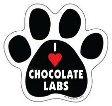 I Heart CHOCOLATE LABS PAW PRINT Fridge Car Magnet 5&quot;x5&quot; Large Size FREE... - £4.61 GBP