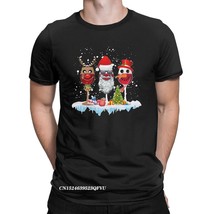 Amazing Gl Of Red Wine Santa Hat Christmas Tee Shirt Men Women Cotton Tshirt Mer - £68.48 GBP