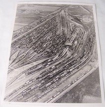 1969 VINTAGE RAILROAD TRAIN YARD AERIAL WIRE PHOTO PRR INDIANAPOLIS IN - £7.73 GBP