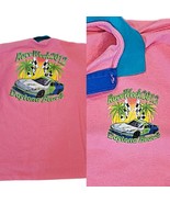 2012 Daytona Beach 2X Salmon Pink Graphic Polo Shirt Double Sided Racecar - £37.14 GBP