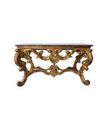 Italian Baroque Giltwood Console Table with Marble Top - $3,125.21 CAD