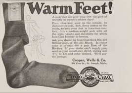 1924 Print Ad Cooper,Wells &amp; Co. Socks Wool Outside,Cotton Inside St Joseph,MI - £9.45 GBP