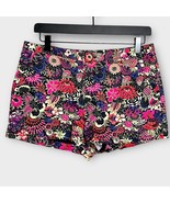 JUICY COUTURE botanical floral flat front chino shorts size 6 maximalism... - $24.19