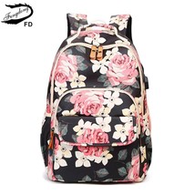 Men floral backpack flowers school bags for girls kids vintage printing school backpack thumb200
