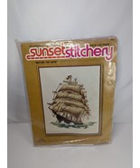 Sunset Stitchery Before The Wind Crewel Clipper Ship Kit 2501 16&quot;x20 Rea... - $14.99