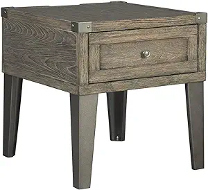 Signature Design by Ashley Chazney Rustic Farmhouse Weathered End Table,... - $352.99