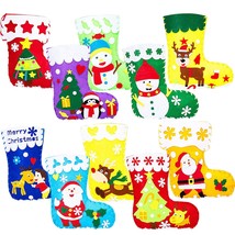 10Pcs Christmas Felt Diy Stockings Crafts, Create Your Own Santa Snowman Reindee - £18.82 GBP