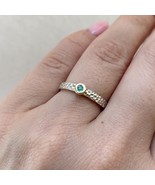 Non traditional engagement ring with real emerald, May birthstone ring - £319.34 GBP