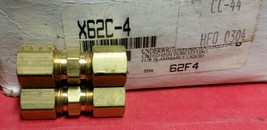 QTY-2  X62C-4 PARKER Brass pneumatic fitting 2 pc lot - £7.88 GBP