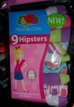 Fruit Of The Loom 9 Pair Hipsters Cotton Tagless Underwear Girls Size 6 NWT - £10.21 GBP