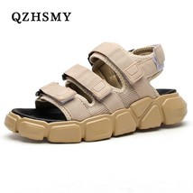 Summer 2021 New Platform Men Sandals Beach Shoes PU Soft Sneakers Man Shoes Comf - £39.77 GBP
