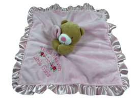 Baby Starters Thank Heaven for Little Girls pink teddy bear lovey satin blanket - £5.48 GBP