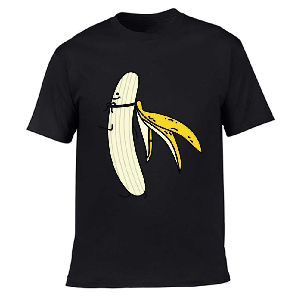 Banana Disrobe Funny Design Print Men&#39;s T-shirt Summer Humor Joke Casual... - $9.98