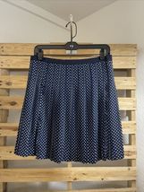 J.Crew Navy Blue Polka Dot Pleated Short Preppy Career Skirt Size 6 BBL JD - $14.84