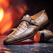 Men's Shoes genuine crocodile and lizard dress monk strap Toluca Rustic Orix image 11