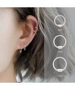 Ear Hoop Ring Ear Cartilage Sleeper Earrings Solid 925 sterling silver P... - £3.68 GBP+