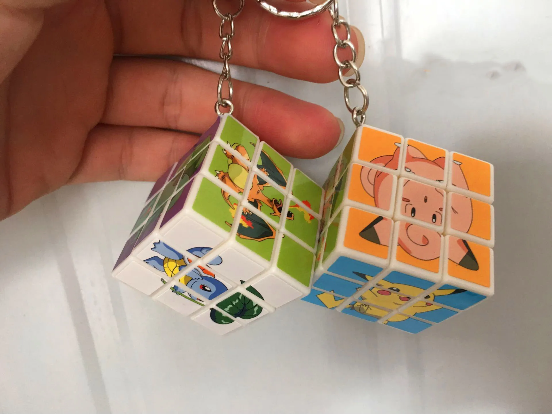 Pokemon Pikachu anime figure kawaii Rubik&#39;s Cube keychain pendant accessories - £8.12 GBP