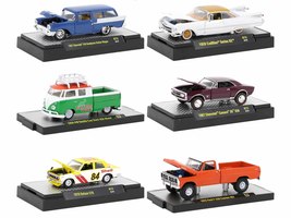 &quot;Auto Meets&quot; Set of 6 Cars IN DISPLAY CASES Release 72 Limited Edition 1/64 Diec - £58.06 GBP