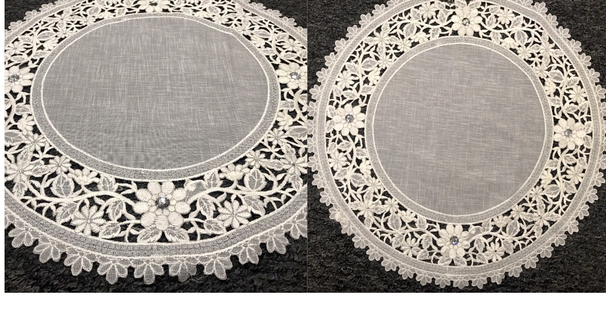 Embroidered Organza Lace Cutwork Doily Doilies White Silver Wedding Brid... - $27.99