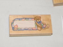 Rubber Stamp Cherished Teddies P Hillman Stampendous Teddy Bear Name Tag Label - £19.49 GBP