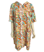 d&amp;Co Beach White, Gold, Purple, Red Print Hooded Sh Sl Hooded Coverup 2X - €16,37 EUR