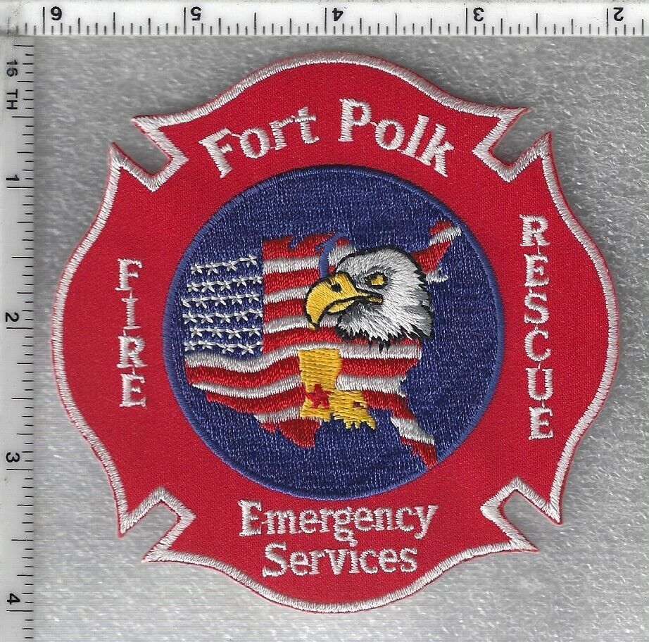 Fort Polk  Fire - Rescue DES  (Louisiana)  White Border  Shoulder Patch - $23.33
