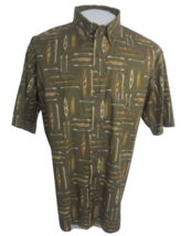 Woolrich Men shirt short sleeve pit to pit 25.5 M Kayaks brown cotton button up - £13.40 GBP