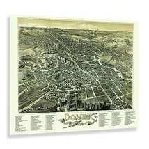 1888 Dover Stafford County New Hampshire Bird&#39;s Eye View Map Poster Print - £31.59 GBP+