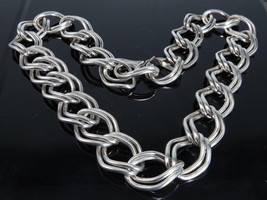 24&quot; 207 gram Sterling Silver Double Chain link necklace - £469.92 GBP