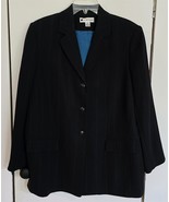 Womens Plus 18W August Max Woman Black Teal Stripes &amp; Lining Business Bl... - $524.38 MXN