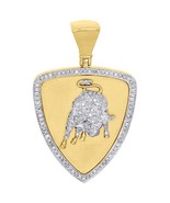 10K Solid Yellow Gold Natural Real Diamond Medallion Lamborghini Bull Pe... - £785.56 GBP