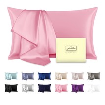 Natural Mulberry Silk Pillowcase For Hair And Skin Standard Size 20"X 26" Pink P - £19.11 GBP