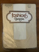 Berkshire Ivory Pantyhose Textured Rosebud Pattern Size 3-4 NEW Vintage ... - $205.10 MXN