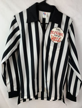 Vintage Cliff Keen Referee Shirt Black White Stripe Long Sleeve Small 80... - £31.96 GBP