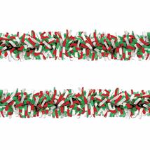 Christmas Tissue Tinsel-Like Garland for Holiday Decorations, Red, Green... - £9.19 GBP