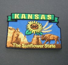 Kansas USA Map Embroidered Patch Sunflower State US 3.5 x 2.25 inches - $5.68