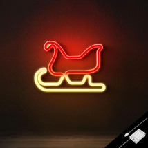 Ganrami Christmas Sled Neon Sign, USB &amp; Battary Powered Christmas Lights Outdoor - £10.10 GBP