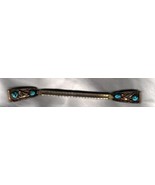 Women&#39;s Signed Watch Band Sterling Silver Turquoise Cabochons - £51.28 GBP