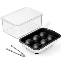 Ice Cube Tray With Lid And Bin, 2.2&quot; Whiskey Ice Ball Maker, Round Ice Cube Tray - £20.55 GBP