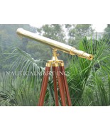 40&quot; Clear Coated Solid Brass Harbormaster Telescope On a Mahogany Tripod... - £148.10 GBP