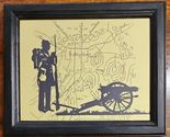 Vintage Gettysburg Map ~ Soldier with Cannon Silhouette in a Wooden Fram... - $60.00