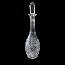 Vintage Crystal Liquor Decanter Hand Cut Diamond Pattern MCM Teardrop Shaped - £38.98 GBP