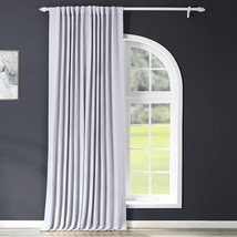 Fog Grey Rod Pocket Room Darkening Curtain - 100 in. W X 120 in. L (1 Pa... - £70.99 GBP