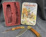 2007 Winchester Limited Edition Folding Knives Set Of 2 Brass Folders NI... - $38.61