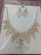 Rhinestone Crystal Necklace Earring Set - £11.22 GBP
